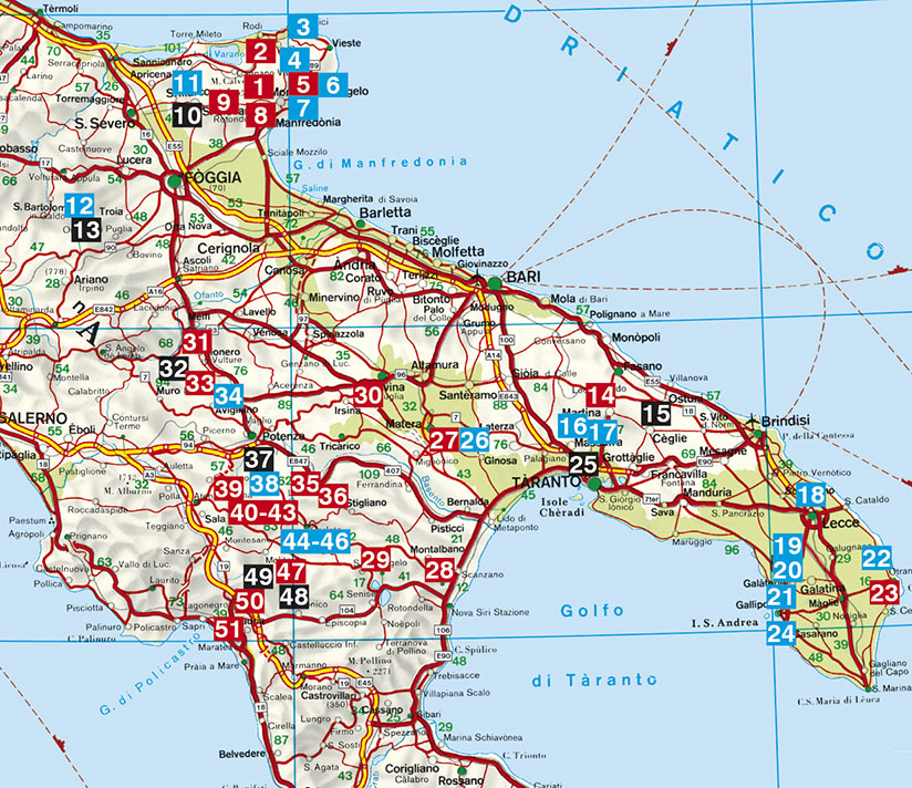Carte Des Pouilles Plan Des 14 Lieux à Voir