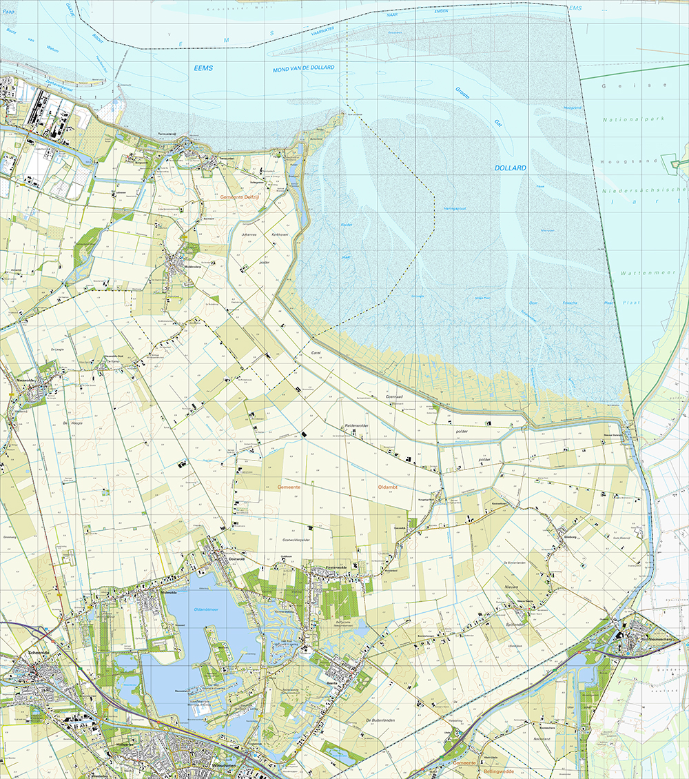 Wandelkaart Topografische Kaart C Nieuweschans Kadaster