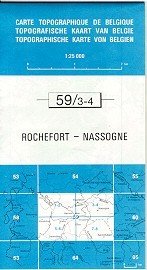 Topografische Kaart Wandelkaart 59 3 4 Rochefort Nassogne NGI