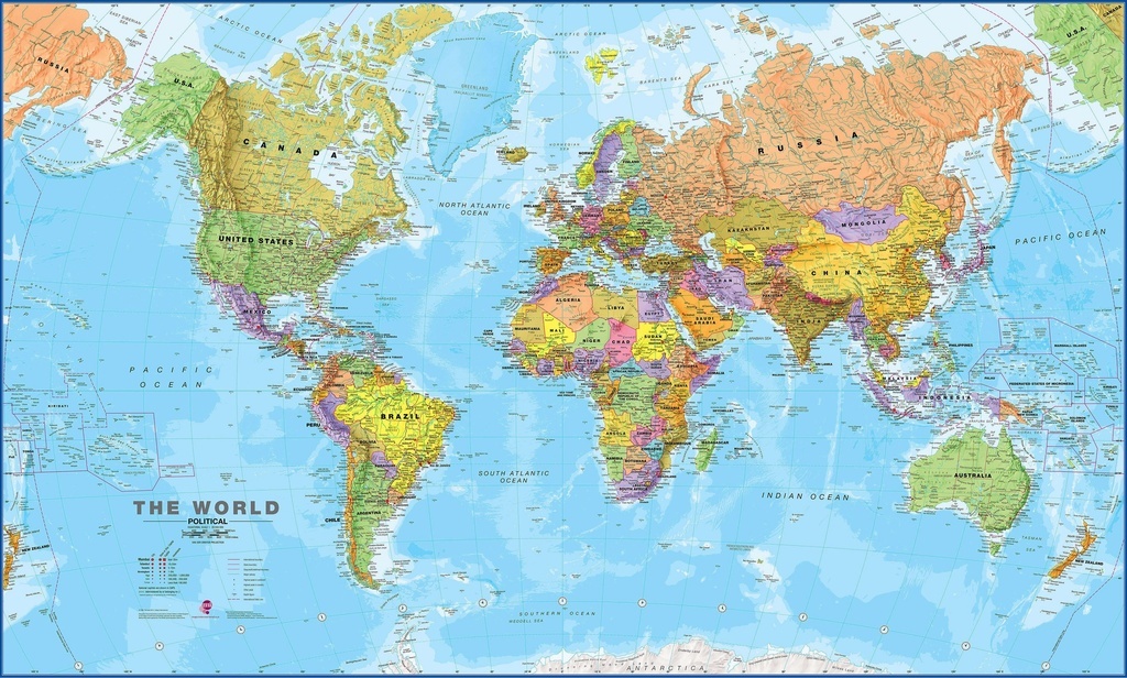 Magneetbord - Wereldkaart 68M Wereldkaart, x 120 cm | Maps International | 0428811551151 | Reisboekwinkel