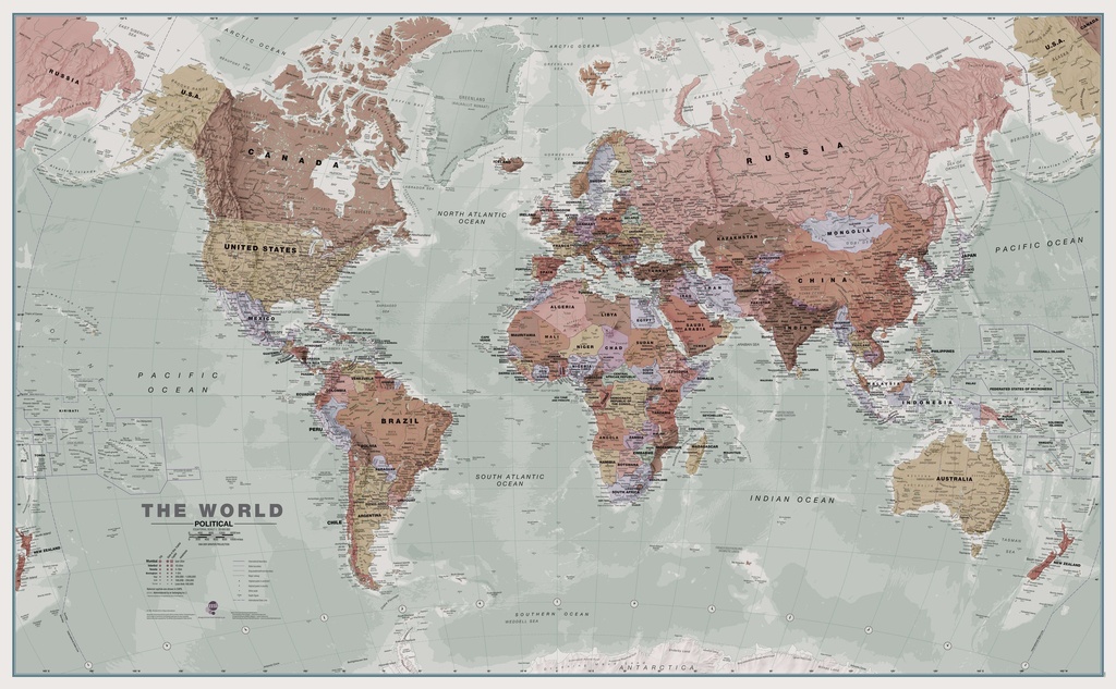Wereldkaart 97 World Executive Political 136 X 84 Cm Maps International 9781904892632 4642
