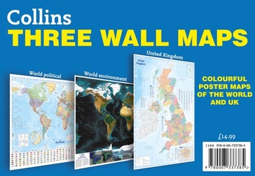 Three Wall Maps: Colourful poster maps of the World and UK | Collins