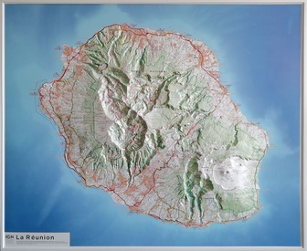 Reliëfkaart Réunion | 72 x 57 cm | IGN - Institut Géographique National