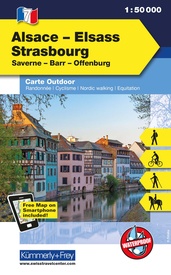 Wandelkaart 7 Outdoorkarte FR Elsass, Vogesen - Alsace, Strasbourg Elzas - Vogezen | Kümmerly & Frey