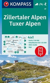 Wandelkaart 37 Zillertaler Alpen - Tuxer Alpen | Kompass