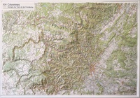 Cevennes - Gorges du Tarn et de L'Ardèche met voelbaar 3D reliëf | 113 x 80 cm