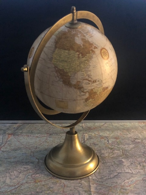 scherm aankleden herhaling Wereldbol Vintage Globe antiek met messing voet en ringen, 20 cm. | Van  Manen | 8713219358078 | Reisboekwinkel De Zwerver