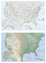 Wegenkaart - landkaart United States Map (folded with flags and facts) - Verenigde Staten + vlaggen + info | National Geographic