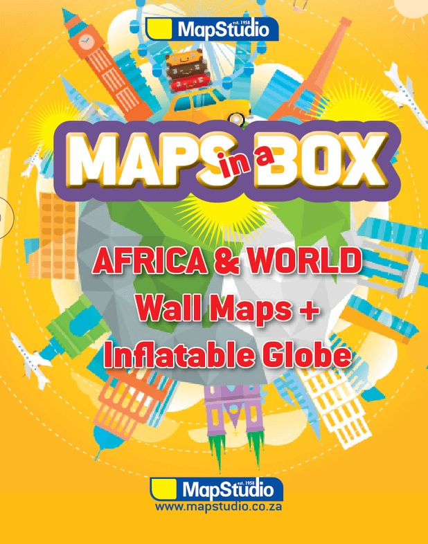 vertegenwoordiger vergeten Goot Opblaasbare wereldbol - globe Maps in a Box - Africa & World | MapStudio |  9781770269415 | Reisboekwinkel De Zwerver
