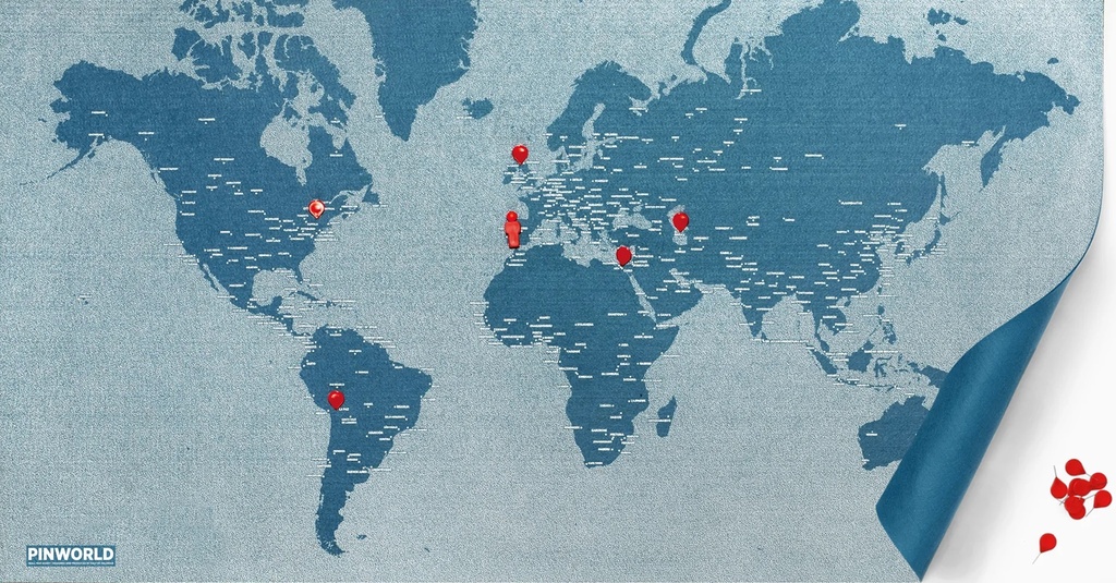 nerveus worden Torrent zingen Wereldkaart Pin world wall map - Blauw Small - 77 x 48 cm | Palomar |  8033020511074 | Reisboekwinkel De Zwerver
