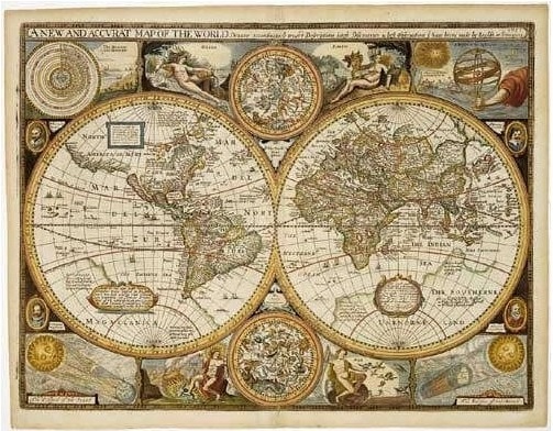 tandarts Afdeling auditie Historische wereldkaart Wereld antiek 1651 90,5 x 69 cm | Freytag & Berndt  | 9783850844079 | Reisboekwinkel De Zwerver