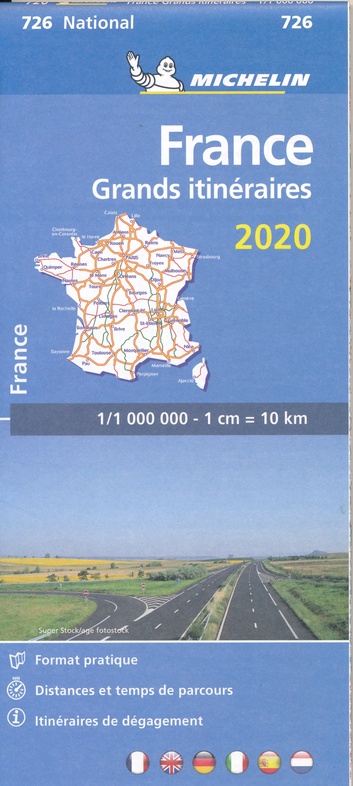 Wegenkaart Landkaart 726 Grands Itinéraires France Frankrijk 2020 Michelin 9782067244269 3357