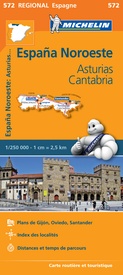 Wegenkaart - landkaart 572 Asturias - Cantabria - Oviedo - Santander | Michelin