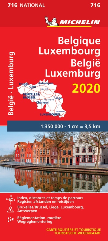 Wegenkaart Landkaart 716 Belgie En Luxemburg 2020 Michelin 9782067244207 Reisboekwinkel 1258