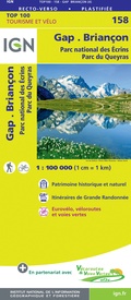 Fietskaart - Wegenkaart - landkaart 158 Gap - Briancon - Écrins | IGN - Institut Géographique National