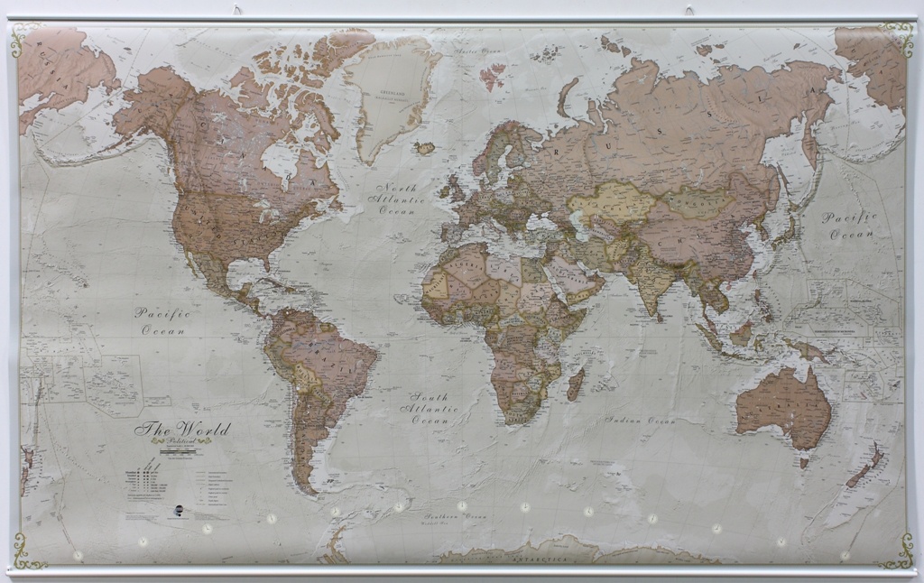 Excentriek Productie Munching Wereldkaart 90ML Antiek & politiek, 136 x 84 cm | Maps International |  9781910378137 | Reisboekwinkel De Zwerver