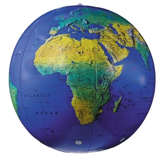 Detective zin Gewoon doen Opblaasbare wereldbol - globe Aarde Natuurkundig (XL) | World Globes |  9781909558489 | Reisboekwinkel De Zwerver