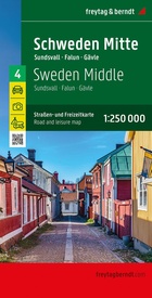 Wegenkaart - landkaart 4 Schweden Mitte - Sundsvall - Falun - Gävle ( Zweden midden) | Freytag & Berndt