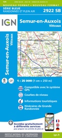 Wandelkaart - Topografische kaart 2922 SB - Serie Bleue Semur-en-Auxois – Vitteaux | IGN - Institut Géographique National