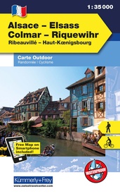 Wandelkaart 1 Outdoorkarte FR Elsass, Vogesen - Alsace / Elsass, Colmar, Riquewihr | Kümmerly & Frey