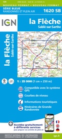 Topografische kaart - Wandelkaart 1620 SB - Serie Bleue La Flèche | IGN - Institut Géographique National