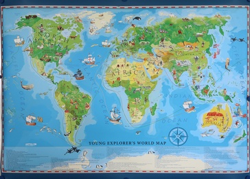 Kinderwereldkaart Young Explorer's World Map 140 x 100cm | Artglob