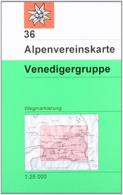 Wandelkaart 36 Alpenvereinskarte Venedigergruppe | Alpenverein