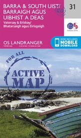 Wandelkaart - Topografische kaart 31 Landranger Active Barra / South Uist | Ordnance Survey