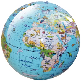 Opblaasbare wereldbol - globe Inflatable globe 30 cm animals | Caly Toys