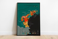 Languedoc - Carte du vin | Wijnkaart | 50 x 70 cm