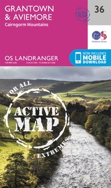 Wandelkaart - Topografische kaart 36 Landranger Active Grantown / Aviemore | Ordnance Survey