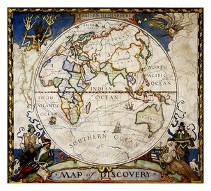 Wereldkaart - Wereldkaart Eastern hemisphere - oostelijk halfrond, 51 x 46 cm | National Geographic