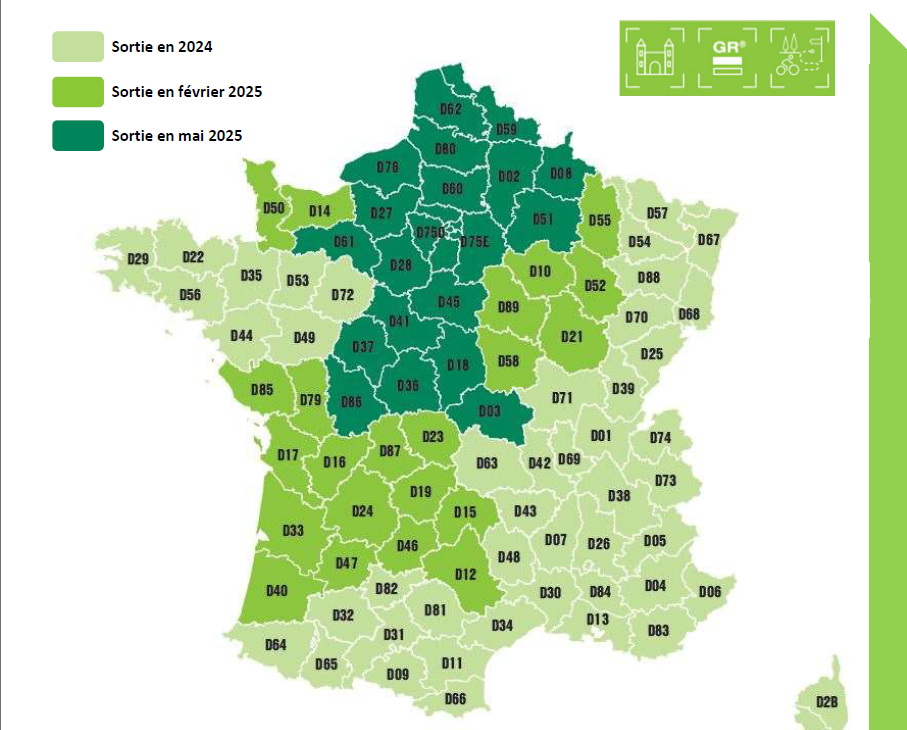 IGN Top Tourisme 1:100.000 Departements