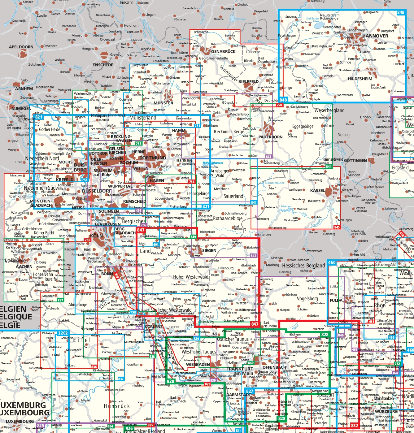 Wandelkaarten - Nordrhein-Westfalen  Reisboekwinkel De Zwerver