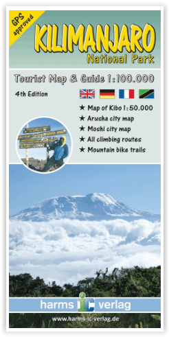 Online bestellen: Wandelkaart Kilimanjaro National Park Map | Harms IC Verlag