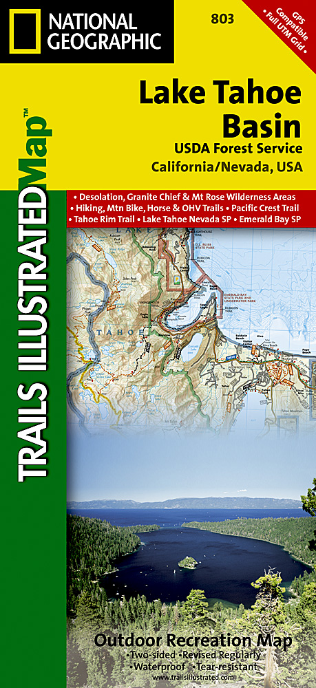 Online bestellen: Wandelkaart - Topografische kaart 803 Lake Tahoe Basin | National Geographic