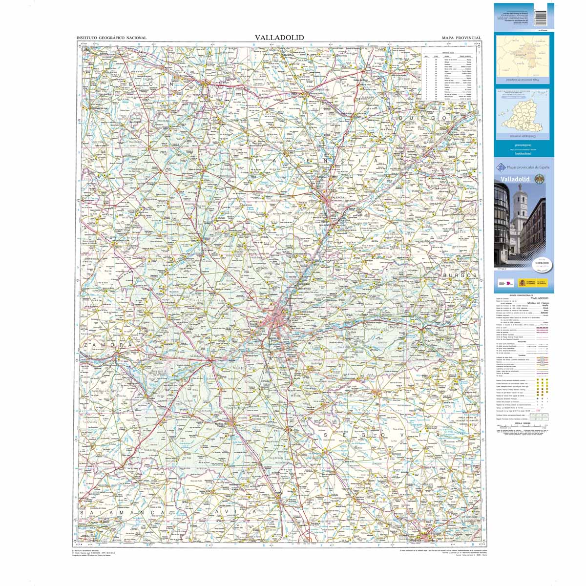 Online bestellen: Wegenkaart - landkaart Mapa Provincial Valladolid | CNIG - Instituto Geográfico Nacional