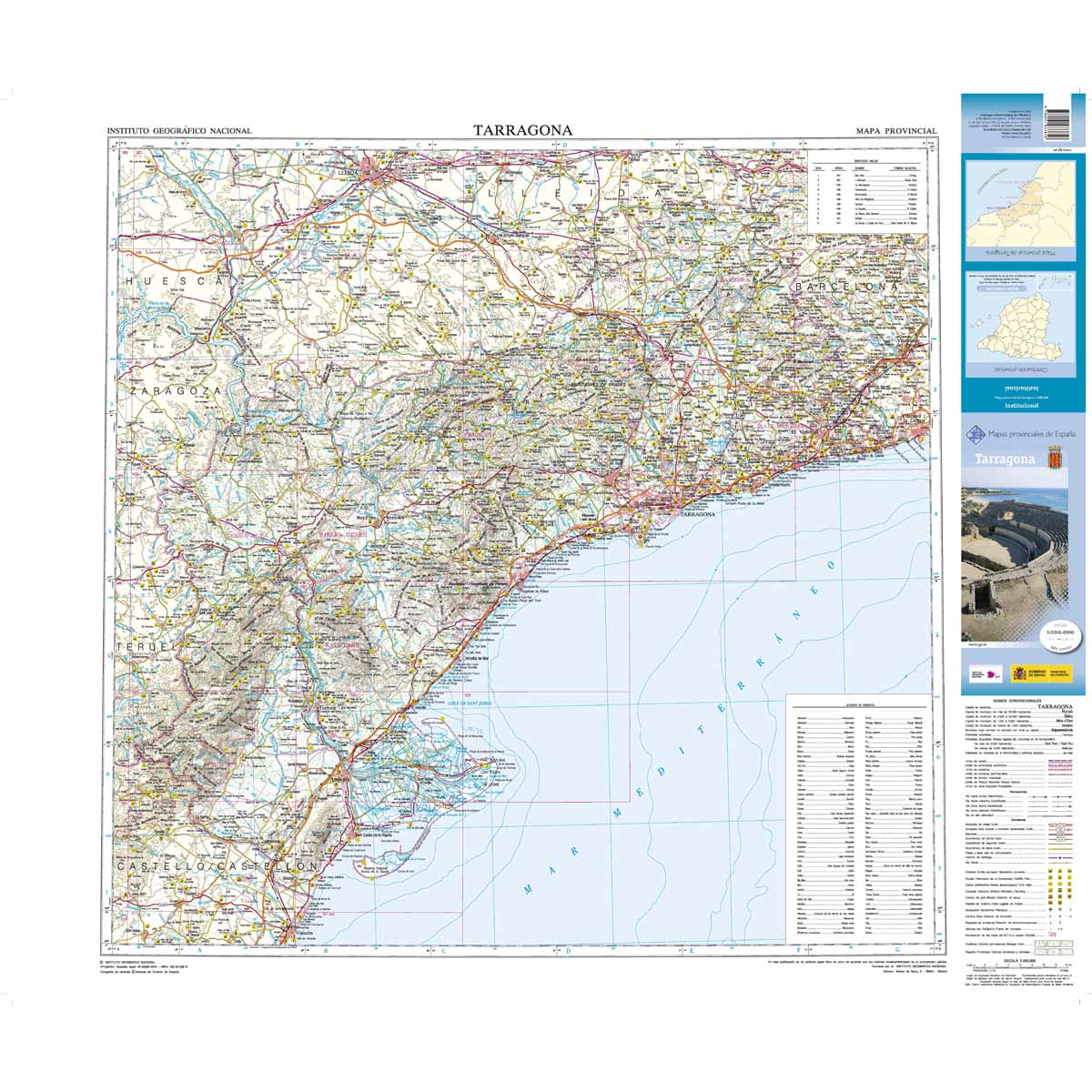 Online bestellen: Wegenkaart - landkaart Mapa Provincial Tarragona | CNIG - Instituto Geográfico Nacional