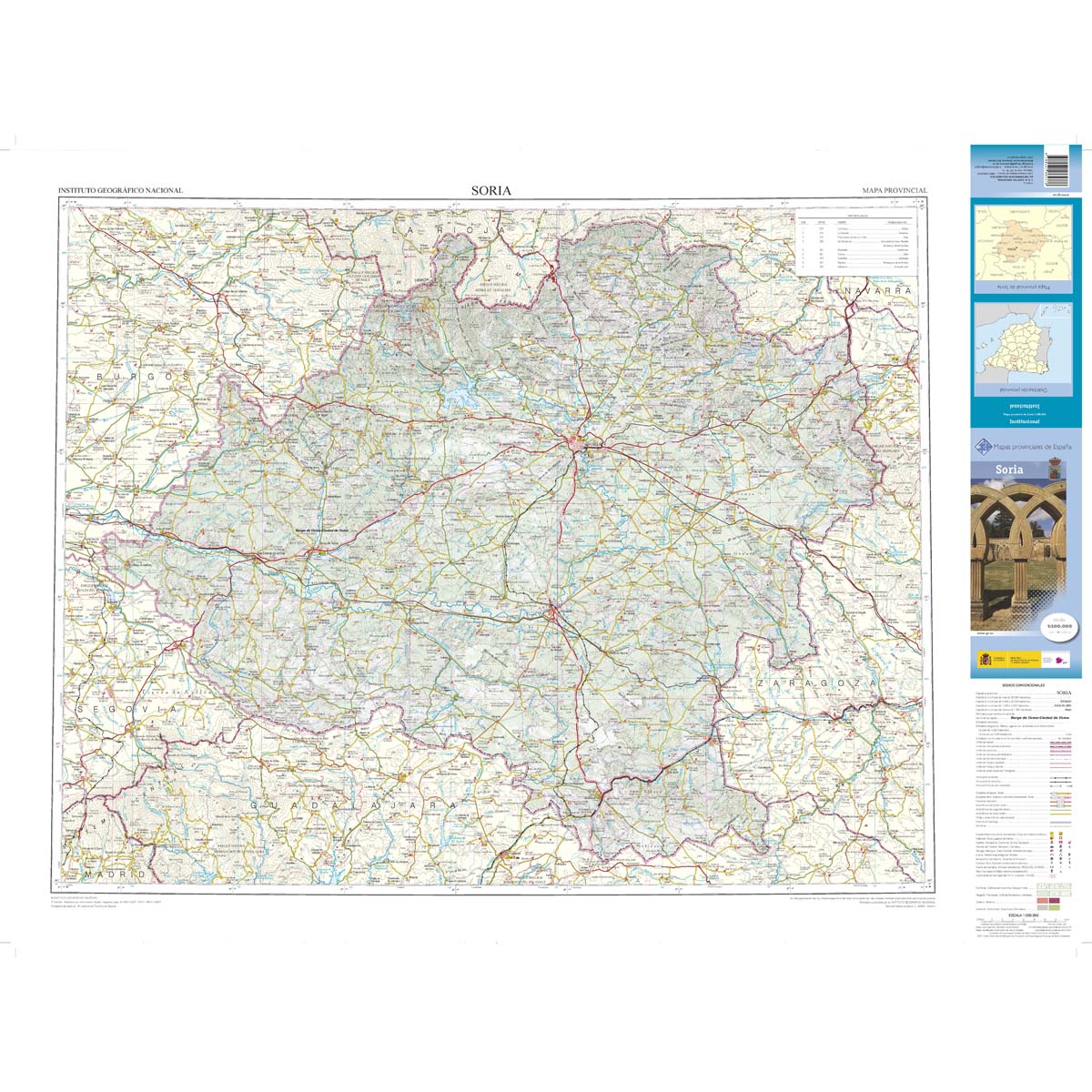 Online bestellen: Wegenkaart - landkaart Mapa Provincial Soria | CNIG - Instituto Geográfico Nacional