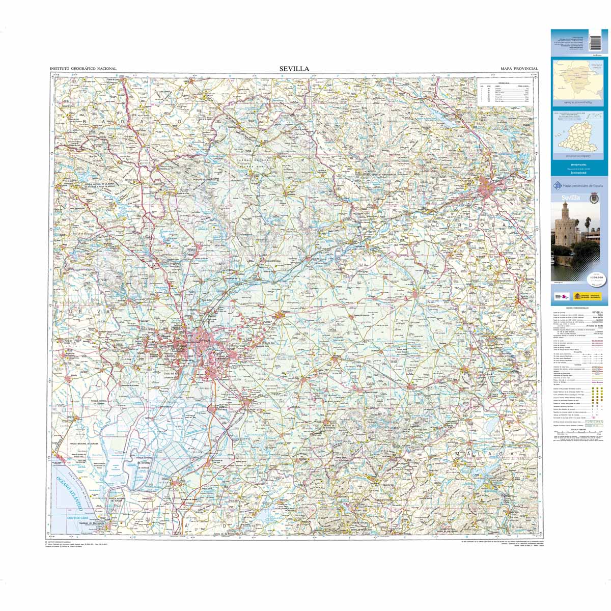 Online bestellen: Wegenkaart - landkaart Mapa Provincial Sevilla | CNIG - Instituto Geográfico Nacional