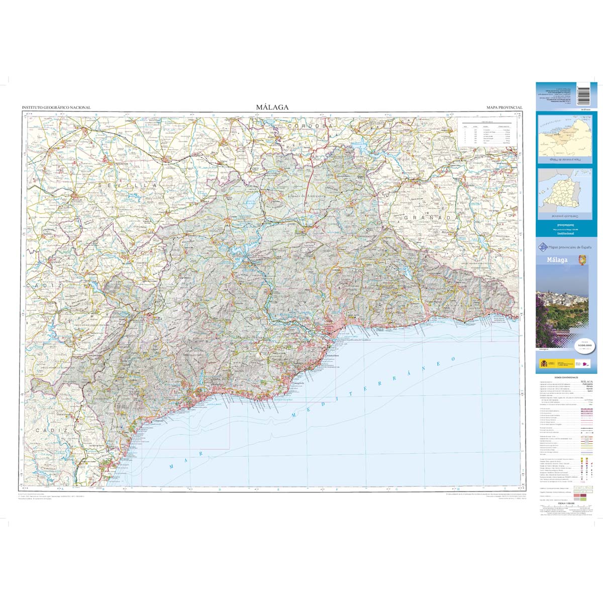 Online bestellen: Wegenkaart - landkaart 31 Mapa Provincial Malaga | CNIG - Instituto Geográfico Nacional