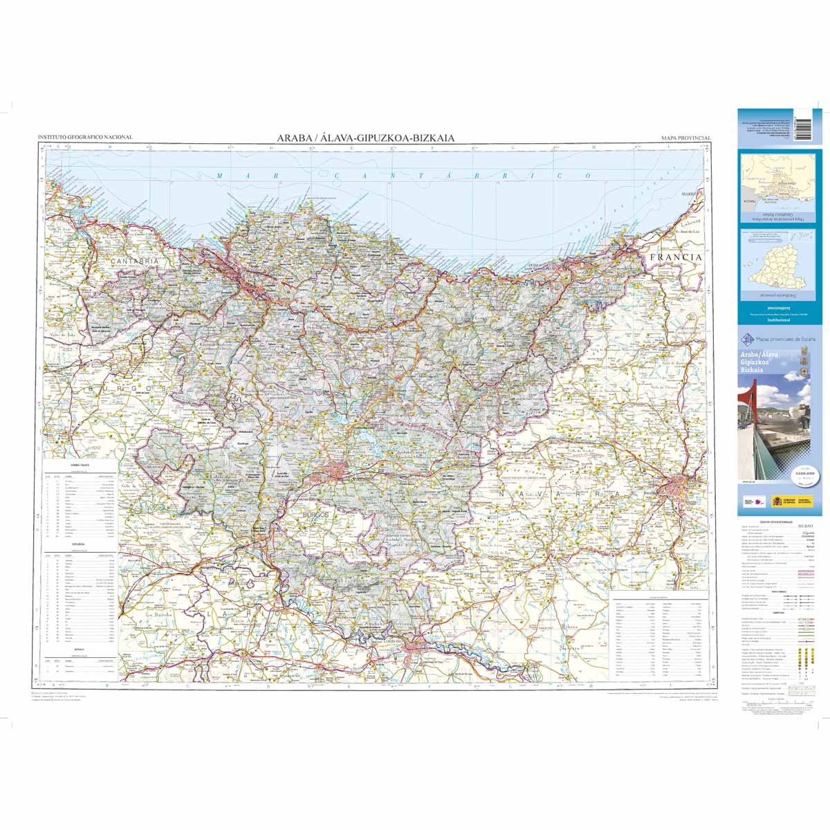 Online bestellen: Wegenkaart - landkaart Mapa Provincial Alava Guipuzcoa Vizcaya | CNIG - Instituto Geográfico Nacional