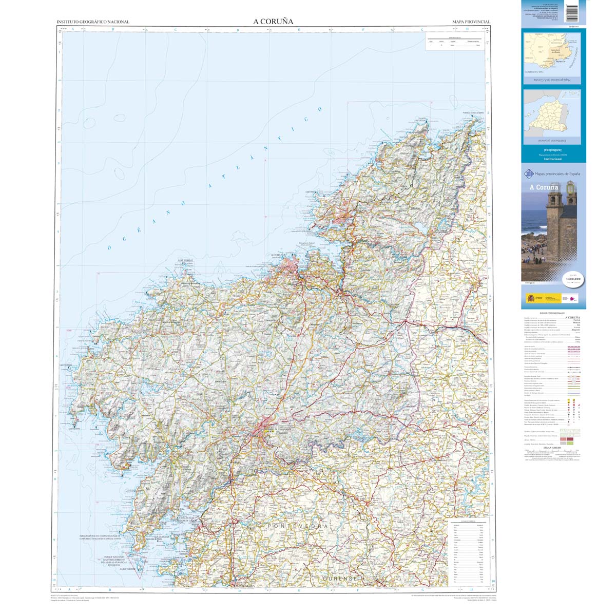 Online bestellen: Wegenkaart - landkaart Mapa Provincial A Coruna | CNIG - Instituto Geográfico Nacional