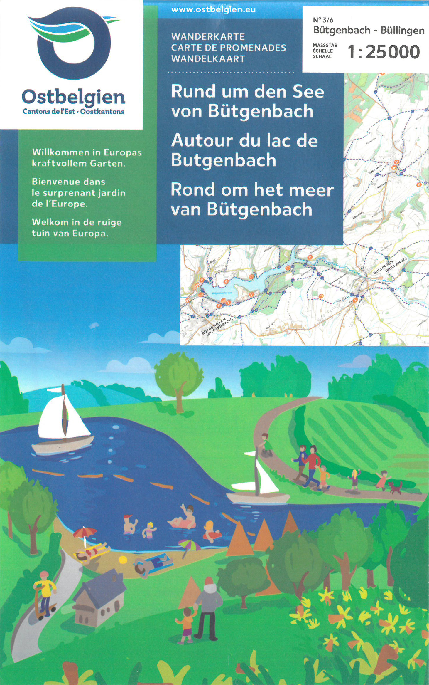 Online bestellen: Wandelkaart 83 Rond om het meer van Bütgenbach - Hoge Venen met wandelknooppunten | NGI - Nationaal Geografisch Instituut