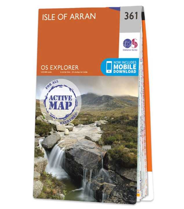 Online bestellen: Wandelkaart - Topografische kaart 361 OS Explorer Map | Active Isle of Arran | Ordnance Survey