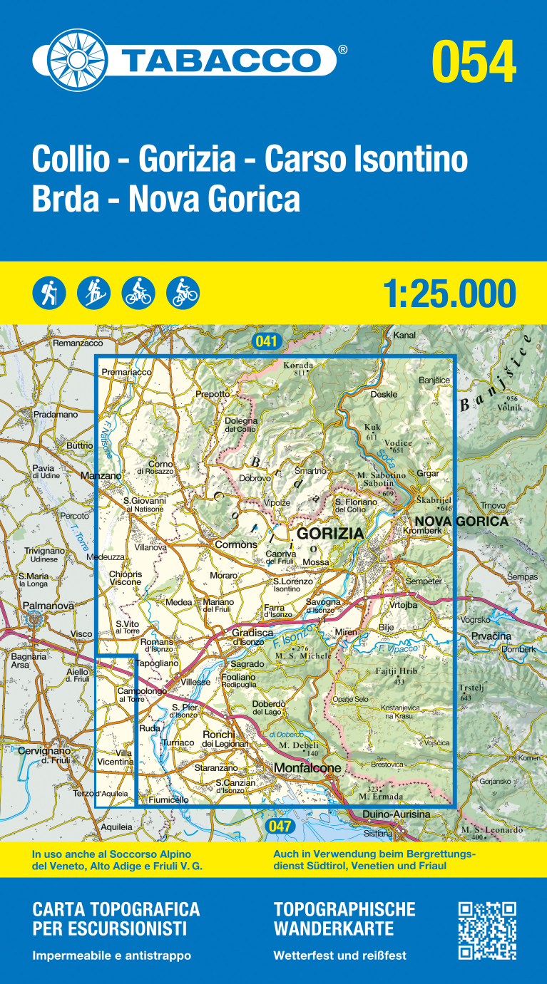 Online bestellen: Wandelkaart 054 Collio - Gorizia - Carso Isontino Brda - Nova Gorica | Tabacco Editrice