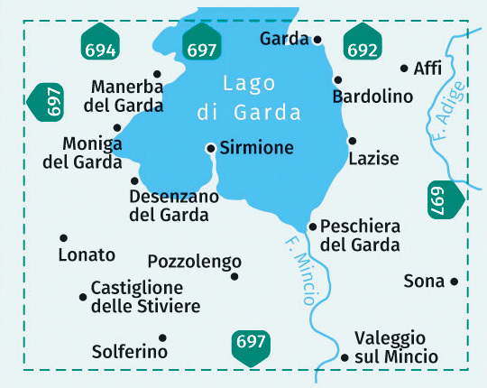 Wandelkaart 695 Basso Garda - Gardasee Süd
