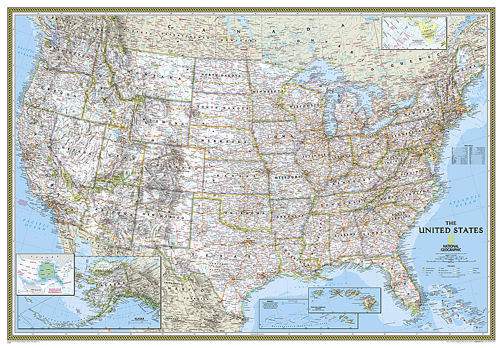 Online bestellen: Wandkaart 02008 USA - Verenigde Staten Political, 178 x 124 cm | National Geographic