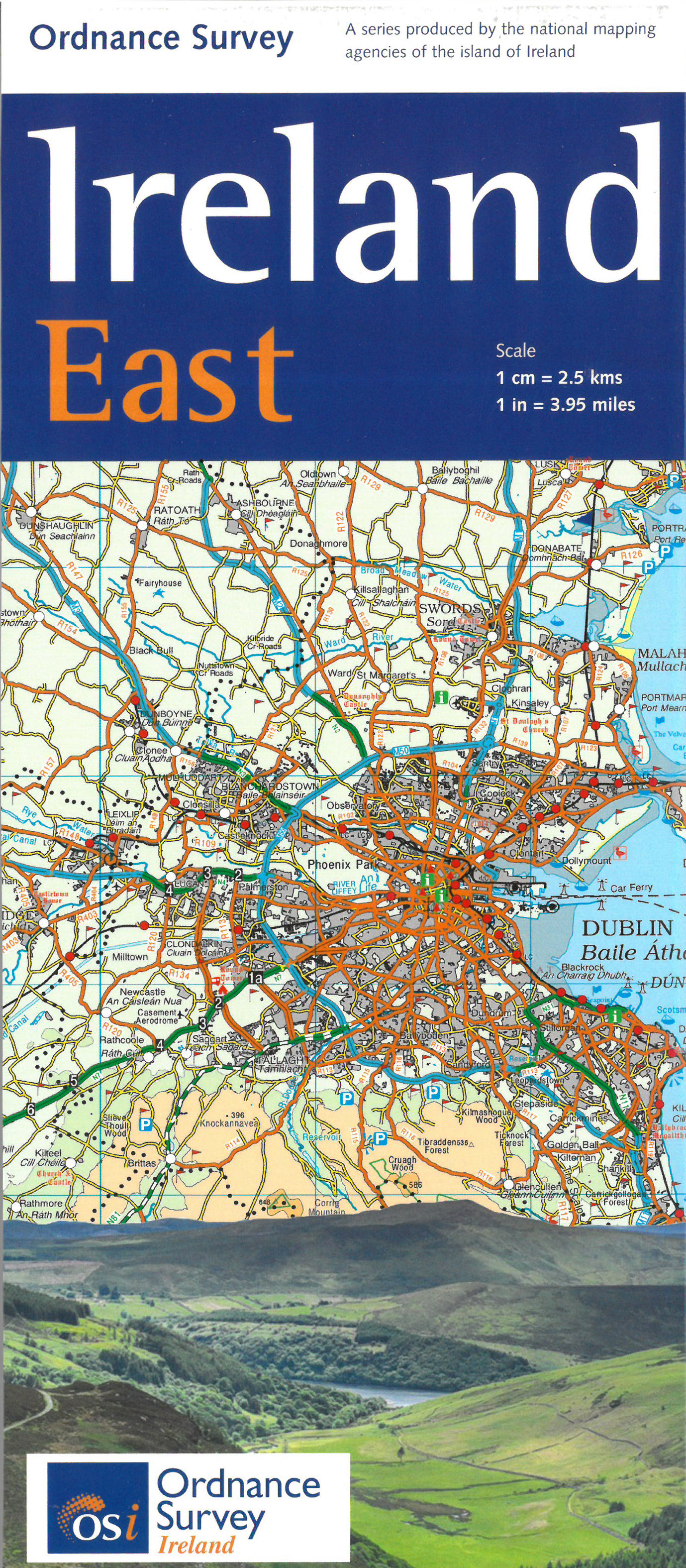 Online bestellen: Wegenkaart - landkaart Ireland East ( Ierland ) | Ordnance Survey Ireland