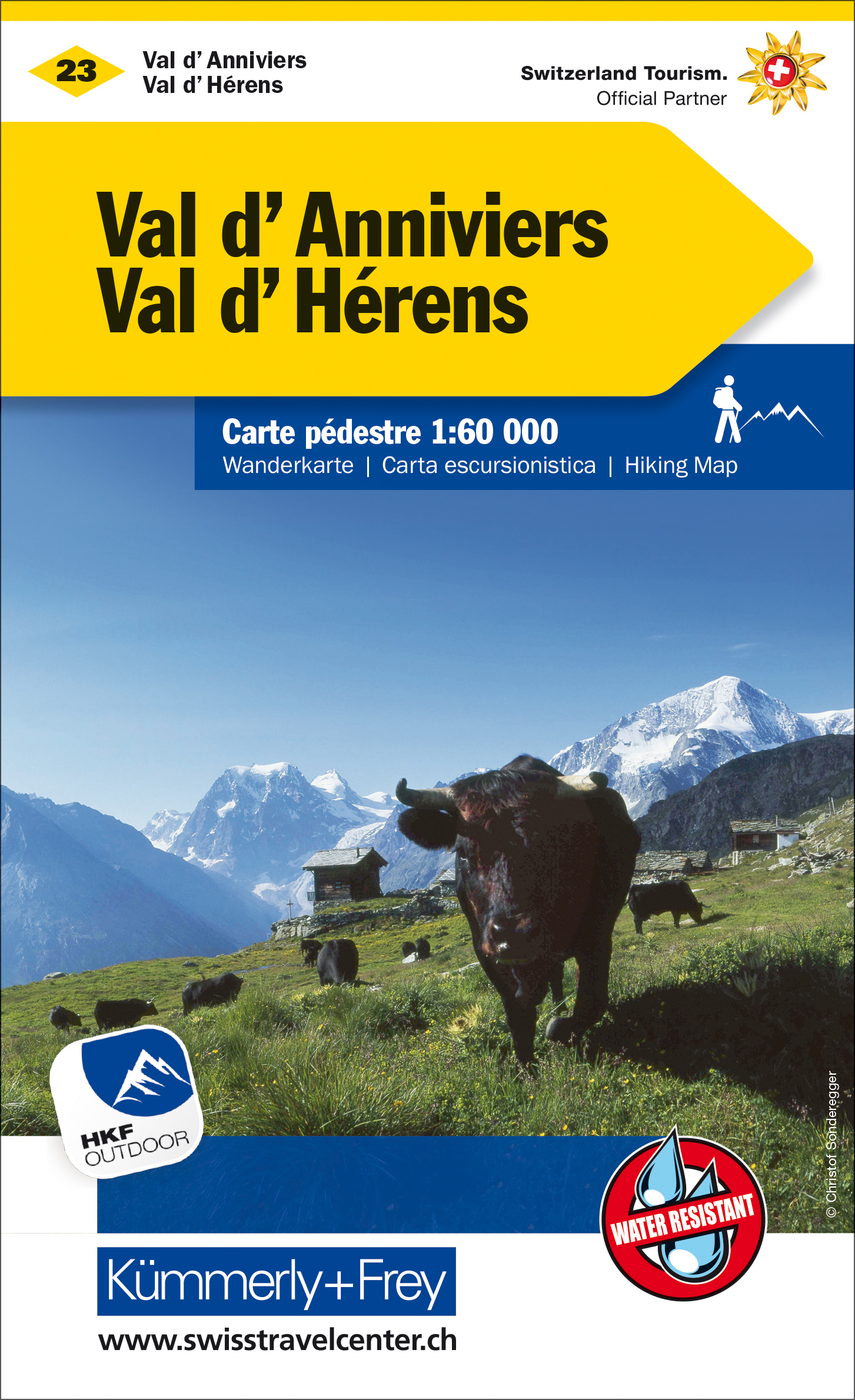 Online bestellen: Wandelkaart 23 Val d'Anniviers - Val d'Hérens - Crans-Montana | Kümmerly & Frey